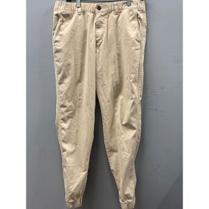 Bearbottom Stretch Chino Pants Mens Large(32x28)Khaki Cotton Cuffed Golf Casual